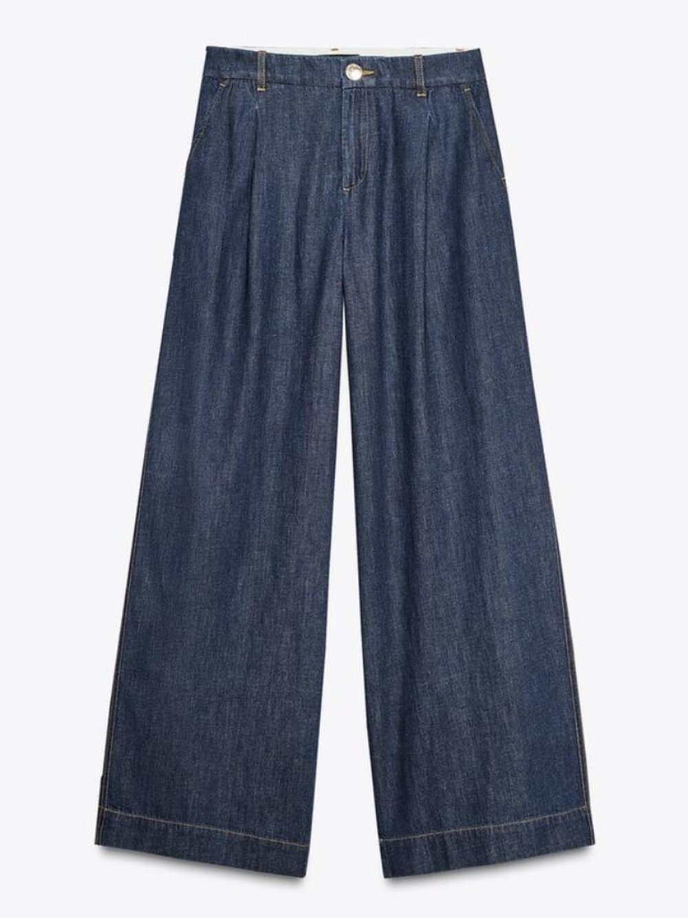 ZARA PLEATED HIGH-WAISTED WIDE LEG PANTS